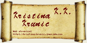 Kristina Krunić vizit kartica